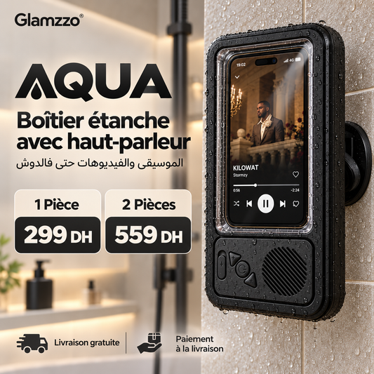 AQUA — Boîtier étanche pour smartphone avec haut-parleur intégré